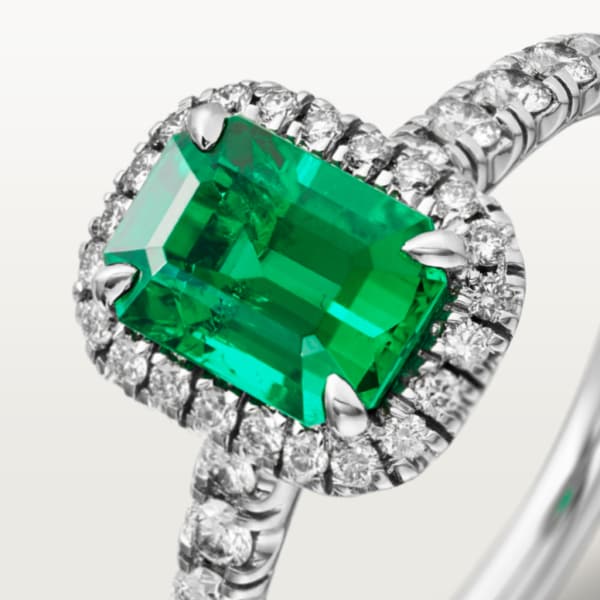 Cartier Destinée Solitaire Farbedelstein Platin, Smaragd, Diamanten