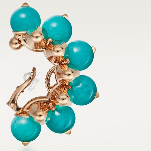 Clash de Cartier earrings, XL model Rose gold, amazonite