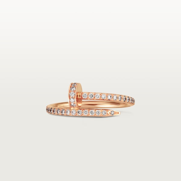 Juste un Clou ring, small model, semi-paved Rose gold, diamonds