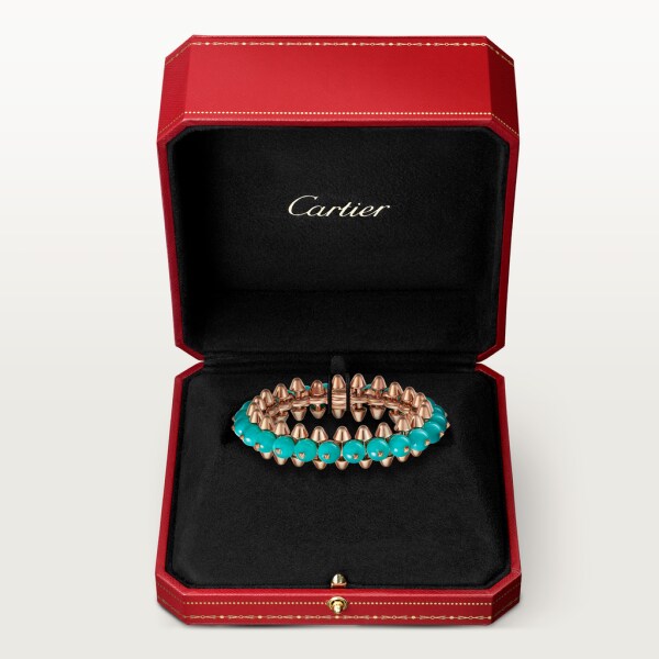 Clash de Cartier bracelet, XL model Rose gold, amazonite