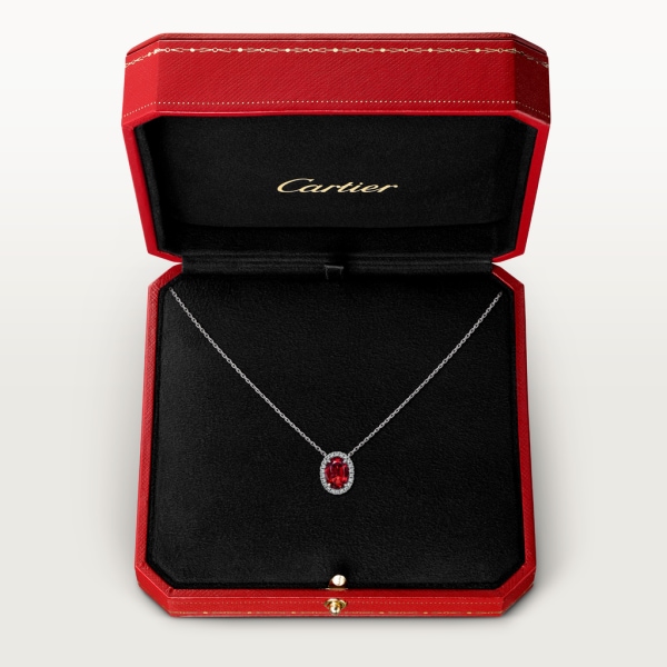 Collier Cartier Destinée pierre de couleur Or gris, rubis, diamants