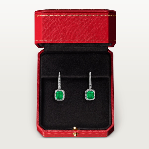 Cartier Destinée Ohrringe Farbedelstein Weißgold, Smaragd, Diamanten