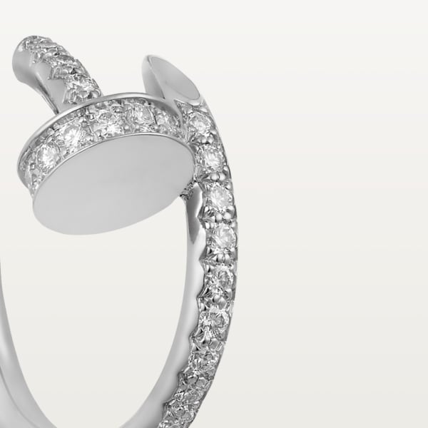 Juste un Clou hoop earrings, small model, paved White gold, diamonds