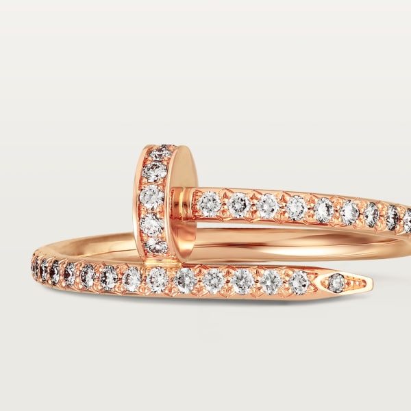 Anillo Juste un Clou, tamaño pequeño, semipavé Oro rosa, diamantes