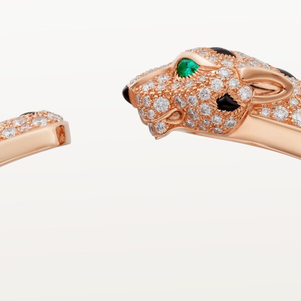 Bracelet Panthère de Cartier Or rose, émeraudes, onyx, diamants