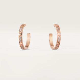 <span class='lovefont'>A </span> Creolen, mittleres Modell, ausgefasst Roségold, Diamant