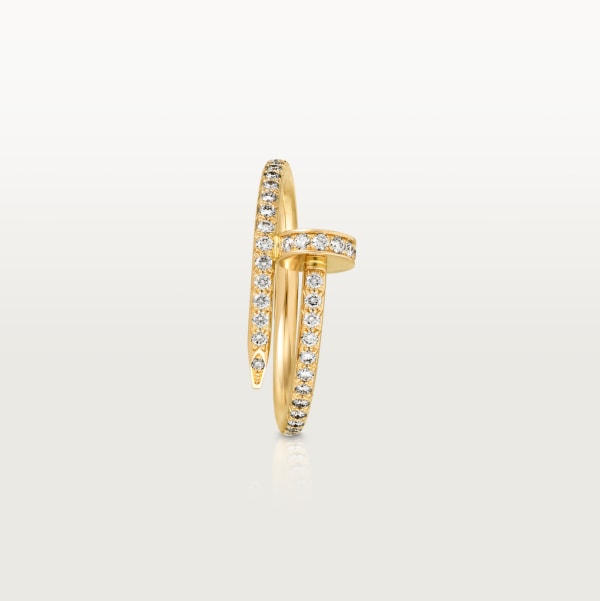 Juste un Clou ring, small model, semi-paved Yellow gold, diamonds