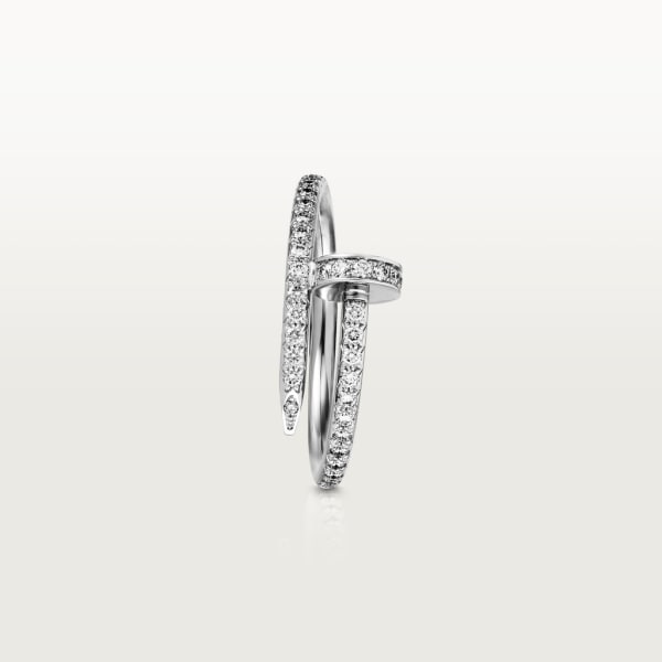 Juste un Clou ring, small model, semi-paved White gold, diamonds