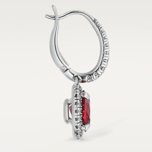 Cartier Destinée earrings with coloured stone White gold, rubies, diamonds