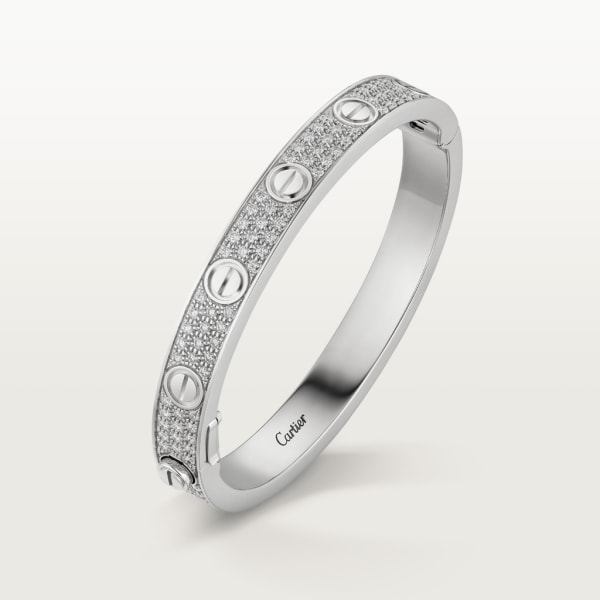 Love bracelet, classic model, paved White gold, diamonds