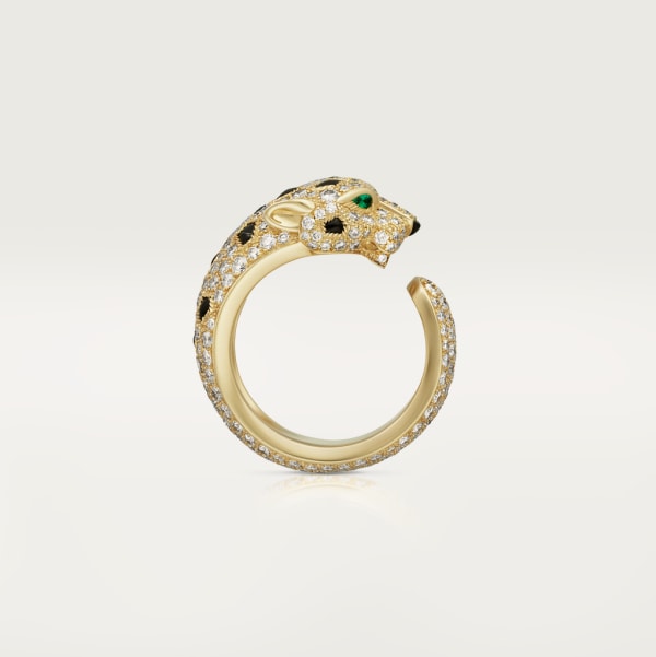 Panthère de Cartier ring Yellow gold, emeralds, onyx, diamonds