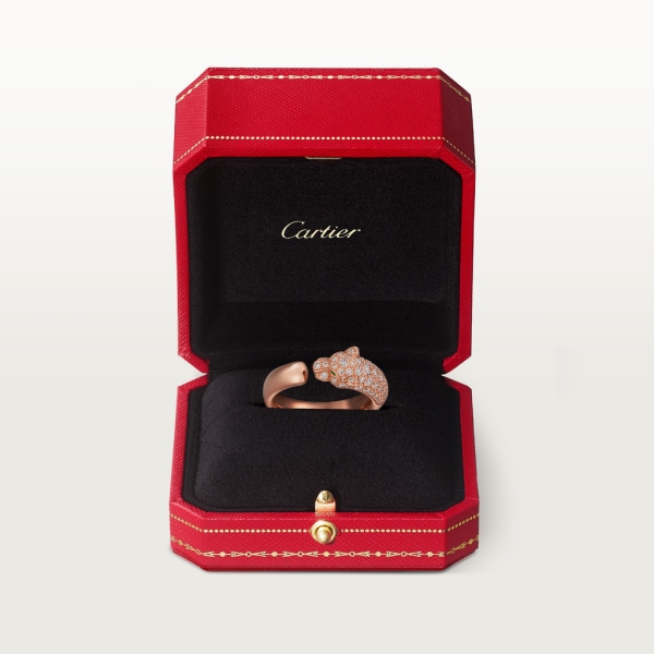 Bague Panthère de Cartier Or rose, émeraudes, onyx, diamants