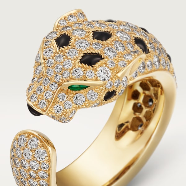 Panthère de Cartier Ring Gelbgold, Smaragde, Onyx, Diamanten