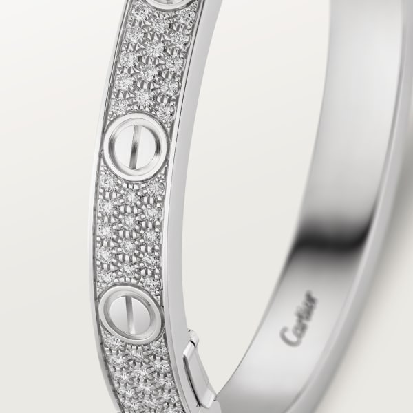 Bracelet Love, modèle classique, pavé Or gris, diamants