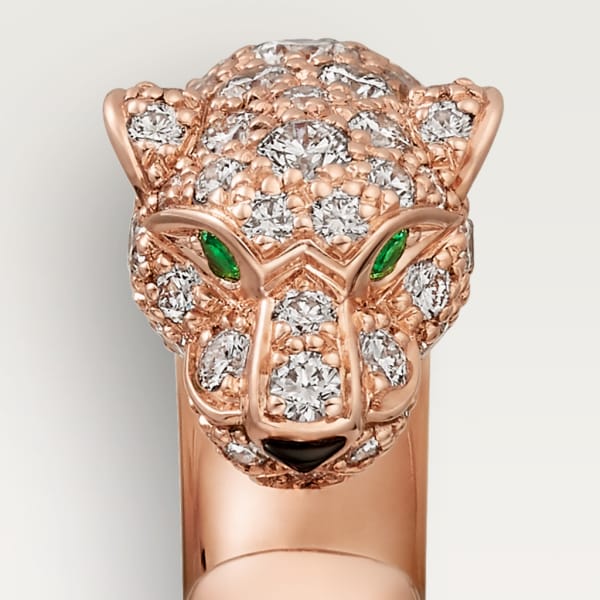 Anillo Panthère de Cartier Oro rosa, esmeraldas, ónix, diamantes