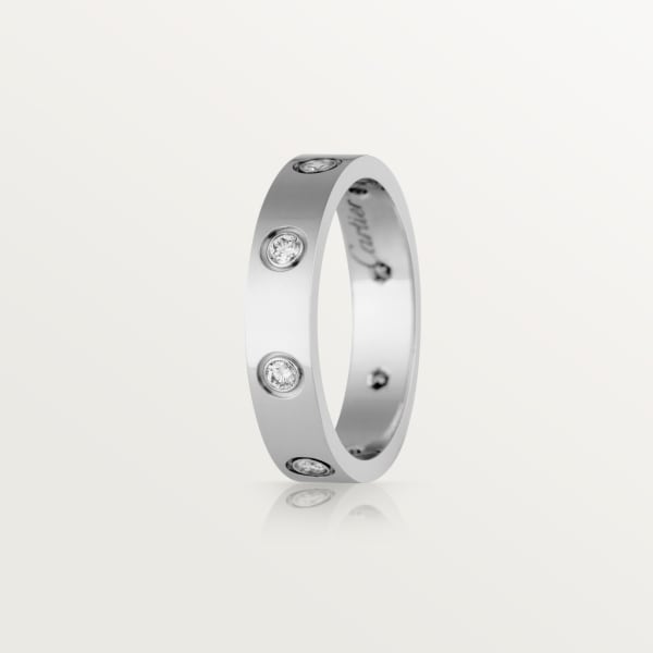 Love ring, small model, 8 diamonds White gold, diamonds