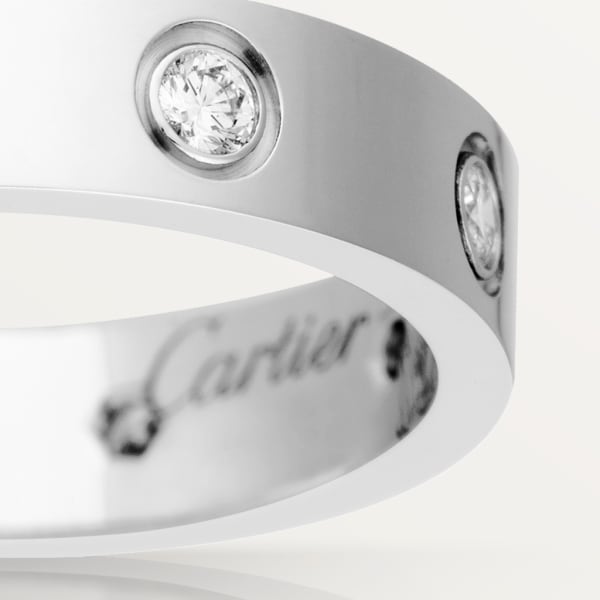 Love ring, small model, 8 diamonds White gold, diamonds