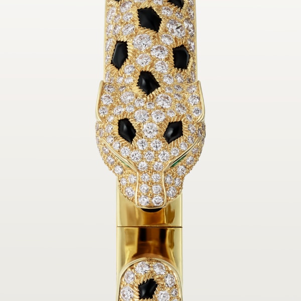 Bracelet Panthère de Cartier Or jaune, emeraudes, onyx, diamants