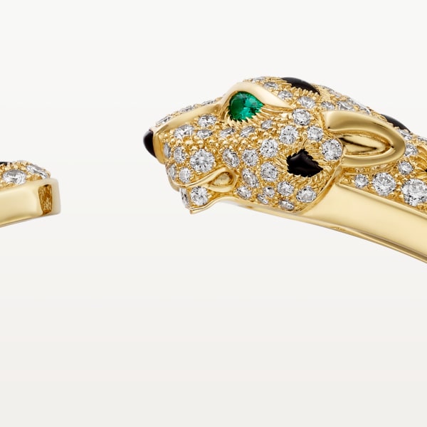 Bracelet Panthère de Cartier Or jaune, emeraudes, onyx, diamants