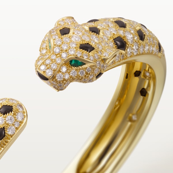Panthère de Cartier Armreif Gelbgold, Smaragde, Onyx, Diamanten