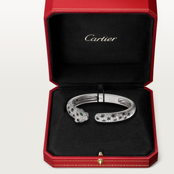 Bracelet Panthère de Cartier Or gris, emeraudes, onyx, diamants