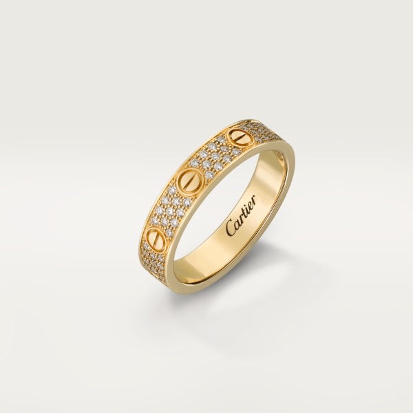 Anillo Love, tamaño pequeño, pavé Oro amarillo, diamante