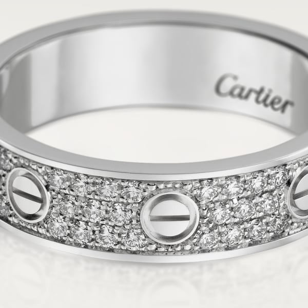 Love ring, small model, paved White gold, diamonds