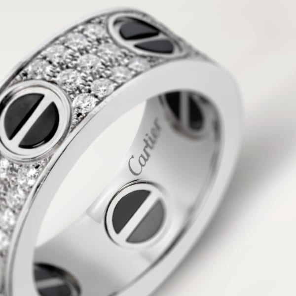 Love Ring ausgefasst Keramik Weißgold, Keramik, Diamanten