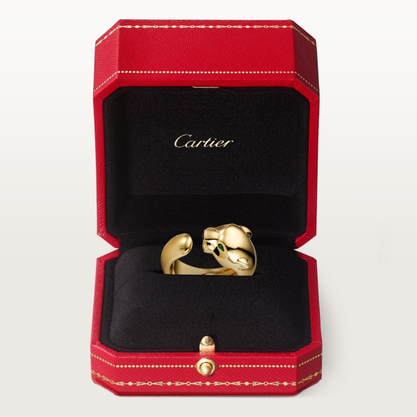 Panthère de Cartier ring Yellow gold, onyx, tsavorite garnet