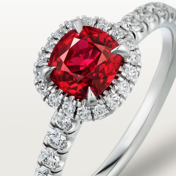 Solitario Cartier Destinée piedra de color Platino , rubíes, diamante