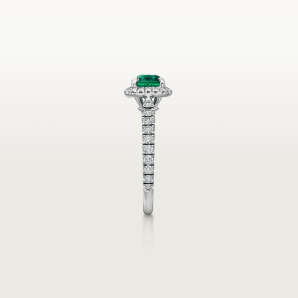 Cartier Destinée Solitaire with coloured stone Platinum, emerald, diamonds