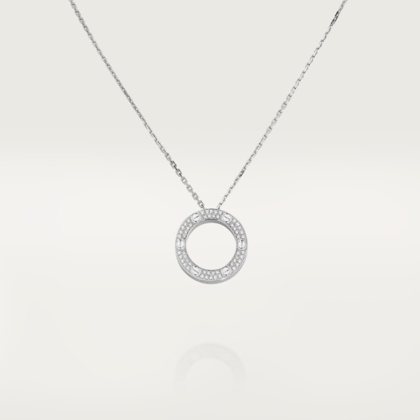 Love necklace, paved White gold, diamonds