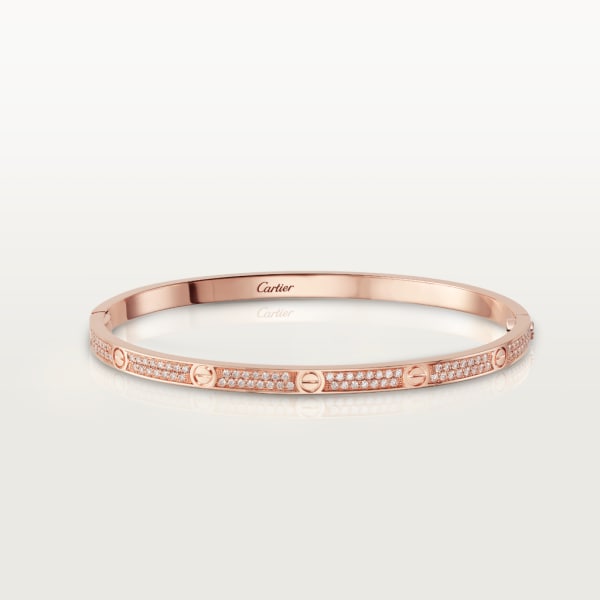 Love Armreif, kleines Modell, ausgefasst Roségold, Diamanten