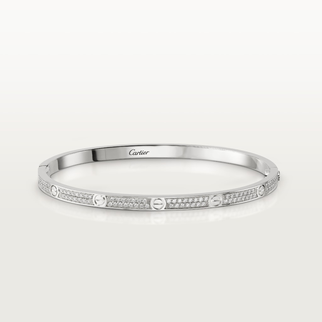 Bracelet Love, petit modèle, pavéOr gris, diamants