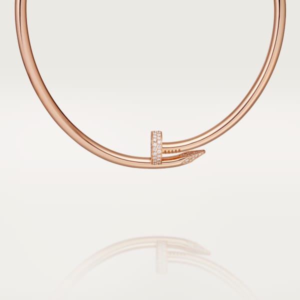 Juste un Clou torque necklace, extra-large model, diamonds Rose gold, diamonds