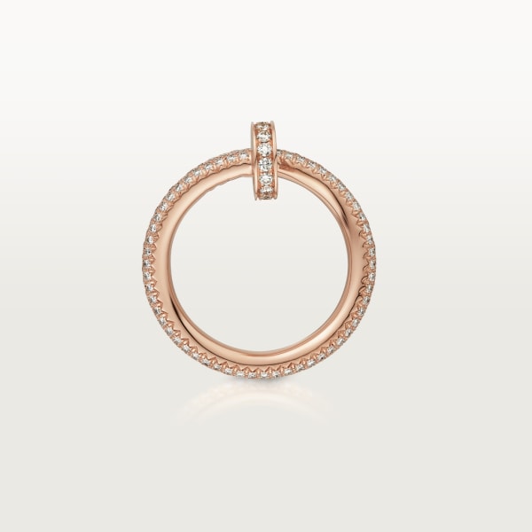 Anillo Juste un Clou, tamaño clásico, pavé Oro rosa, diamantes