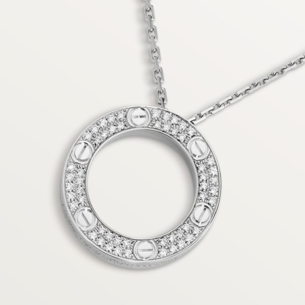 Love necklace, paved White gold, diamonds