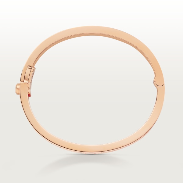 Love bracelet, classic model, paved Rose gold, diamonds