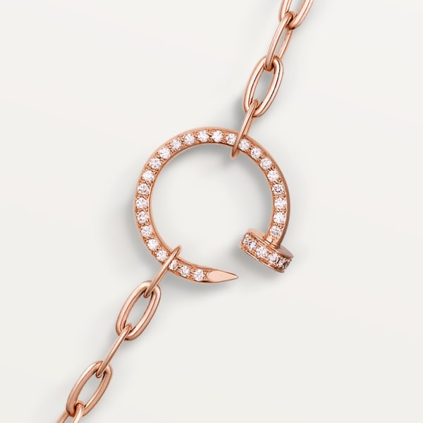 Juste un Clou long necklace, semi-paved Rose gold, diamonds