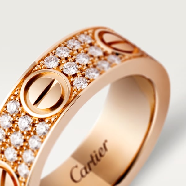 Love Ring ausgefasst Roségold, Diamanten