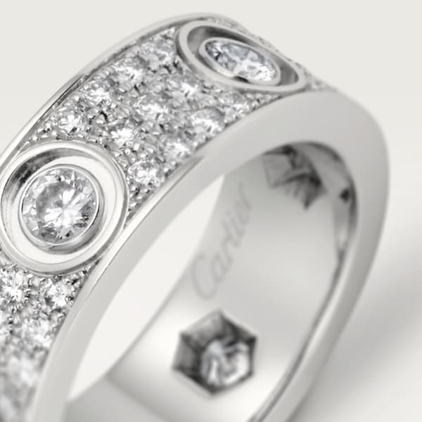 Love ring, diamond-paved White gold, diamonds