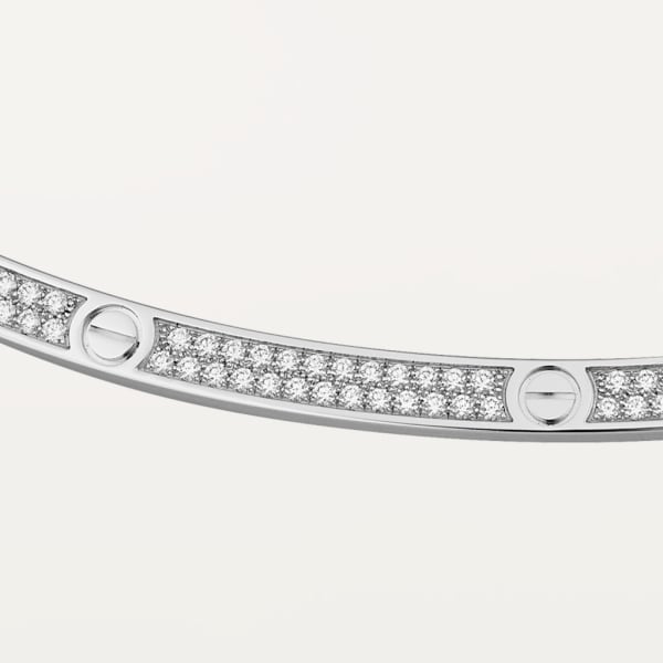 Collier torque Love, pavé Or gris, diamant