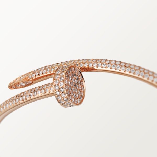 Pulsera Juste un Clou, tamaño clásico, semipavé Oro rosa, diamantes