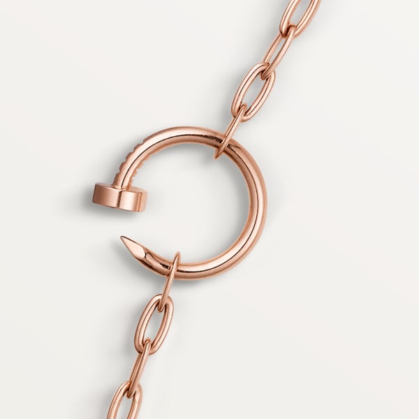 Juste un Clou long necklace, semi-paved Rose gold, diamonds