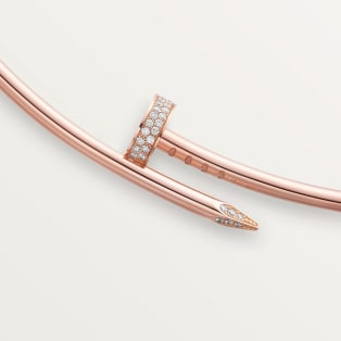 Juste un Clou torque necklace, small model, diamonds Rose gold, diamonds