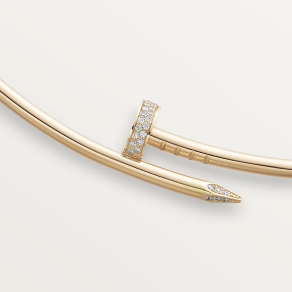 Juste un Clou torque necklace, small model, diamonds Yellow gold, diamonds