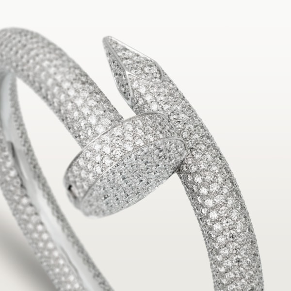 Bracelet Juste un Clou Grand Modèle Or gris, diamants