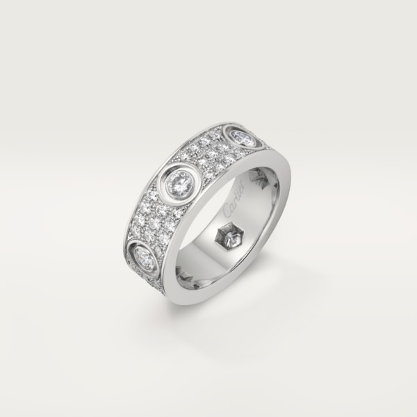 Love Ring ausgefasst Weißgold, Diamanten