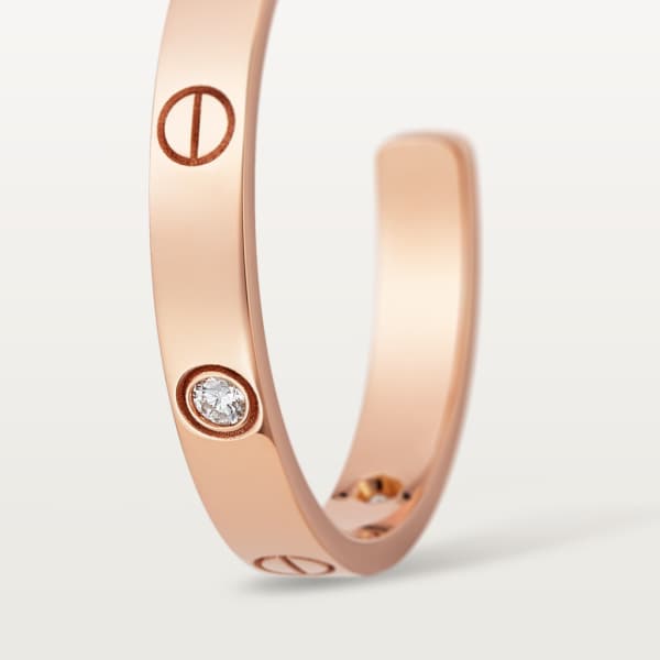 Love Creolen, mittleres Modell, mit sechs Diamanten Roségold, Diamant