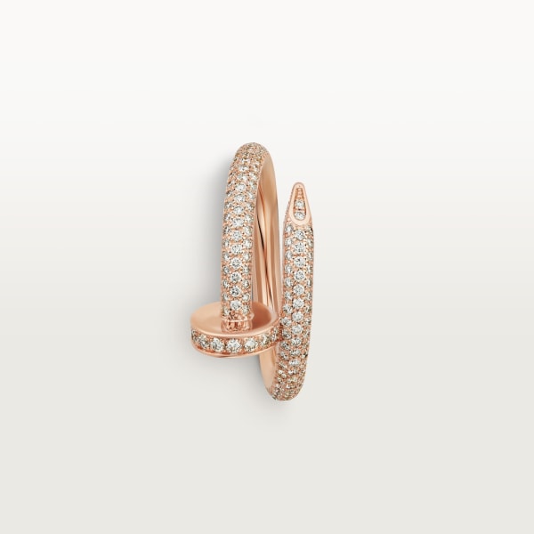 Anillo Juste un Clou, tamaño clásico, pavé Oro rosa, diamantes